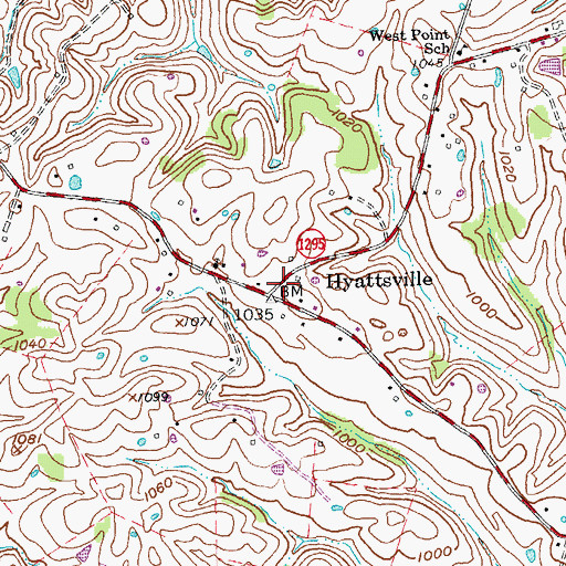 Topographic Map of Hyattsville, KY