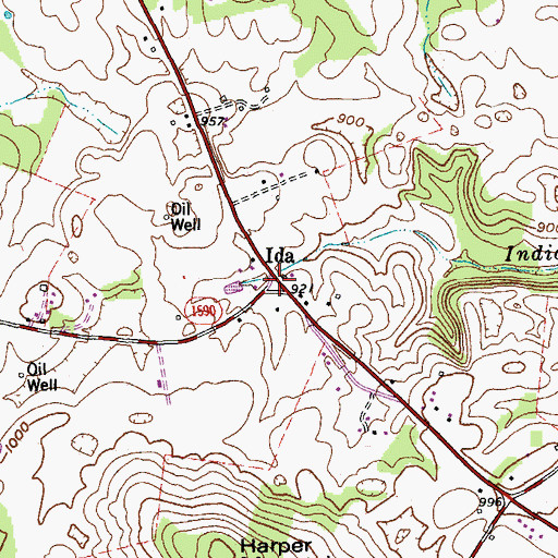 Topographic Map of Ida, KY
