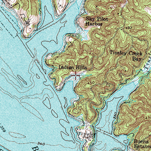Topographic Map of Indian Hills, KY