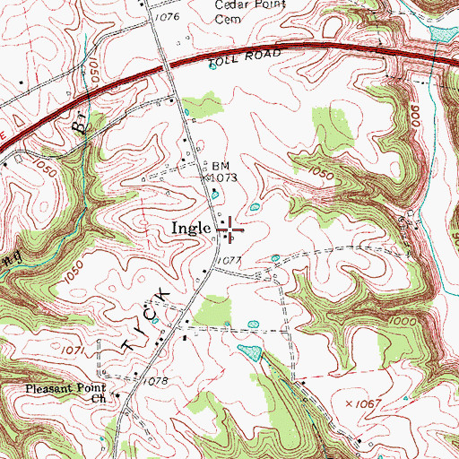 Topographic Map of Ingle, KY