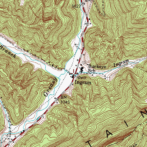 Topographic Map of Ingram, KY