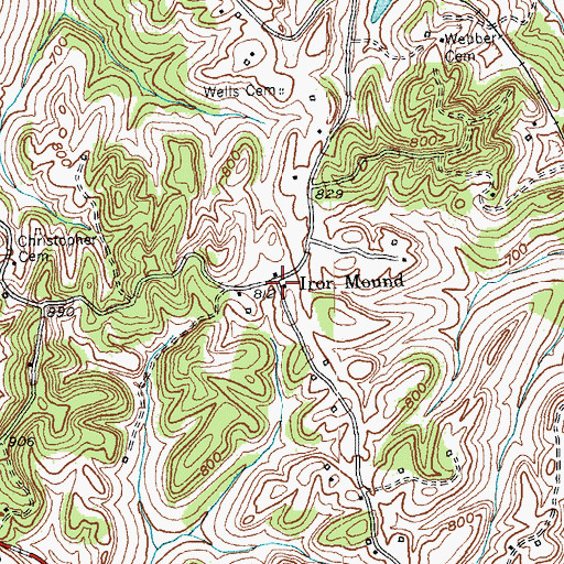 Topographic Map of Iron Mound, KY