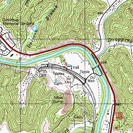 Topographic Map of Ivel, KY