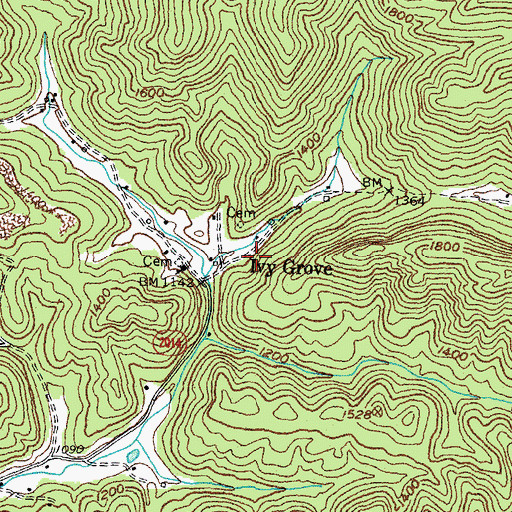 Topographic Map of Ivy Grove, KY