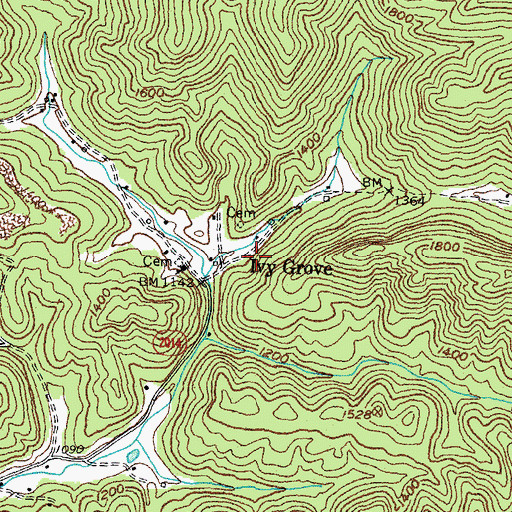 Topographic Map of Ivy Grove, KY