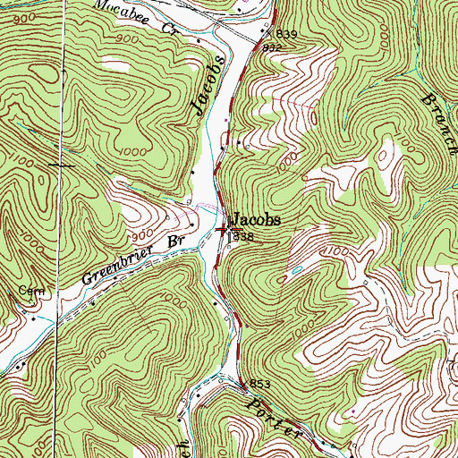 Topographic Map of Jacobs, KY