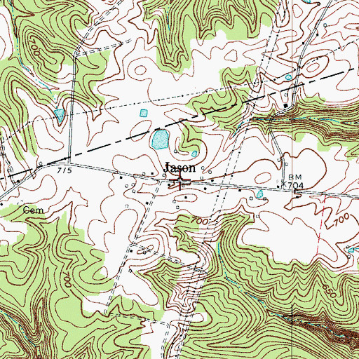 Topographic Map of Jason, KY