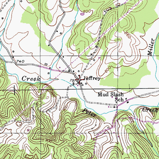Topographic Map of Jeffrey, KY