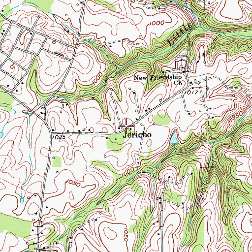 Topographic Map of Jericho, KY