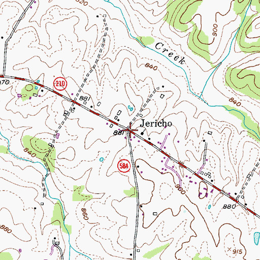 Topographic Map of Jericho, KY