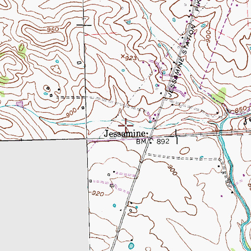 Topographic Map of Jessamine, KY
