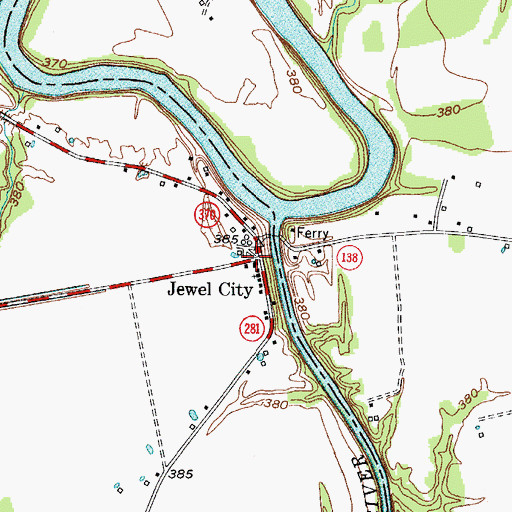 Topographic Map of Jewel City, KY