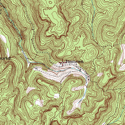 Topographic Map of Jimtown, KY