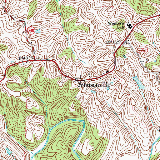 Topographic Map of Johnsonville, KY