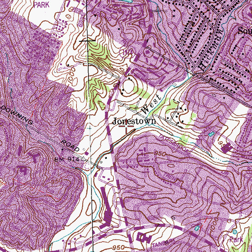 Topographic Map of Jonestown, KY