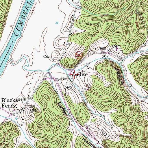 Topographic Map of Judio, KY