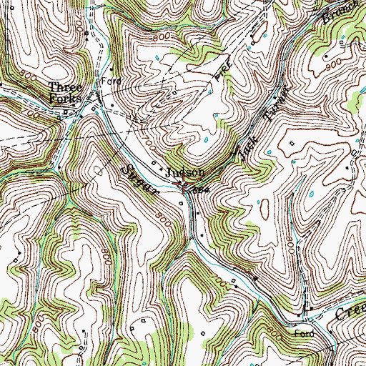 Topographic Map of Judson, KY