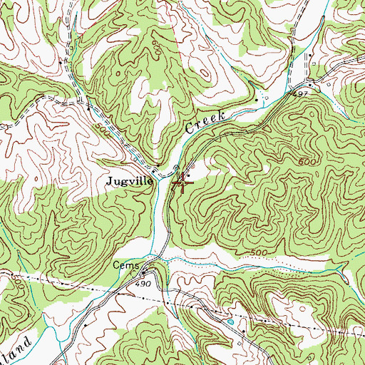 Topographic Map of Jugville, KY