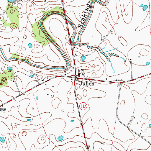 Topographic Map of Julien, KY