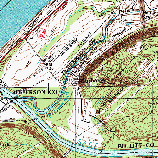 Topographic Map of Katharyn, KY