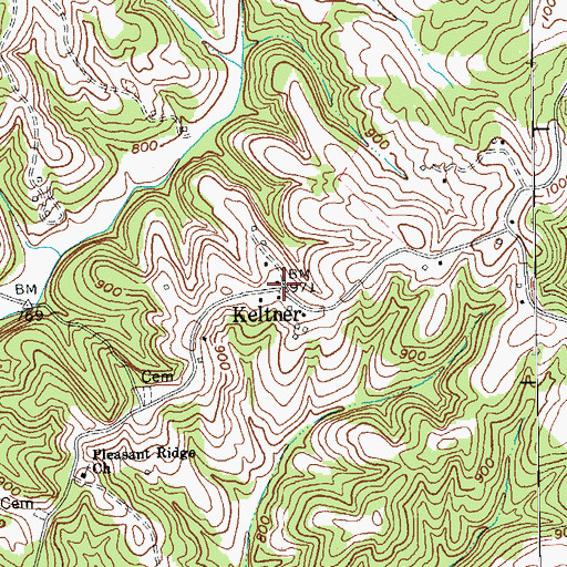 Topographic Map of Keltner, KY