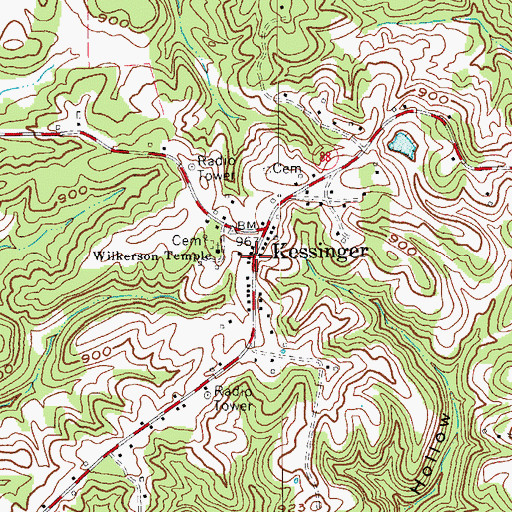 Topographic Map of Kessinger, KY