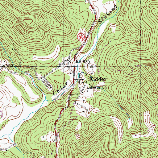 Topographic Map of Kidder, KY