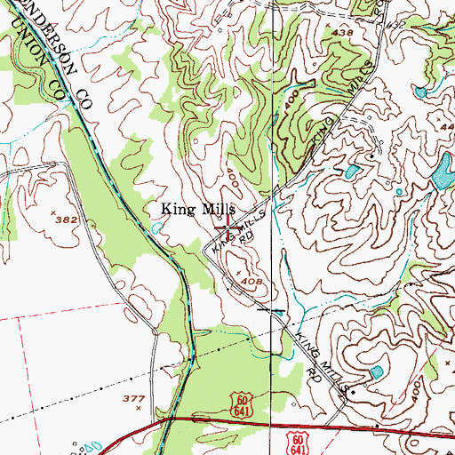 Topographic Map of King Mills, KY