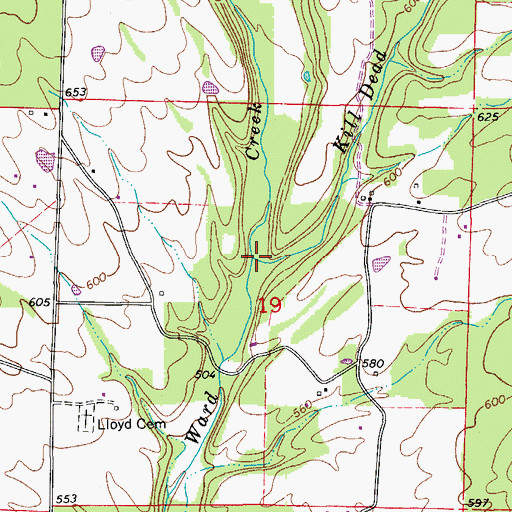 Topographic Map of Kill Dead Creek, AR
