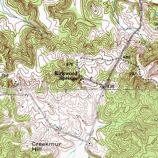 Topographic Map of Kirkwood Springs, KY