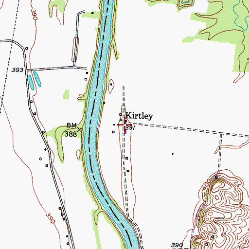 Topographic Map of Kirtley, KY