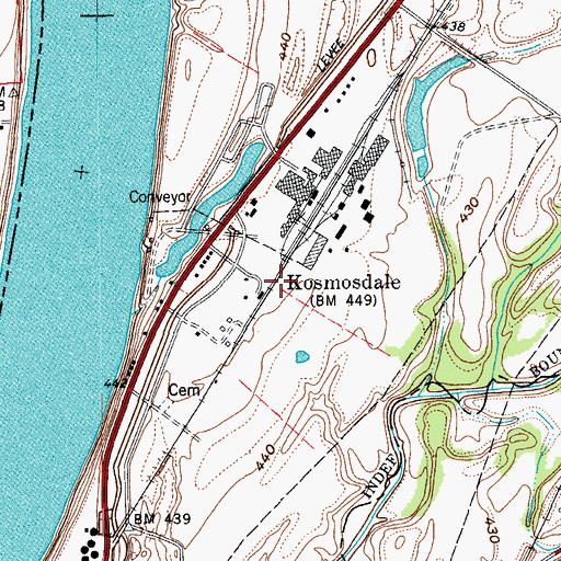 Topographic Map of Kosmosdale, KY