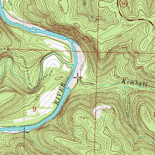 Topographic Map of Kimball Creek, AR