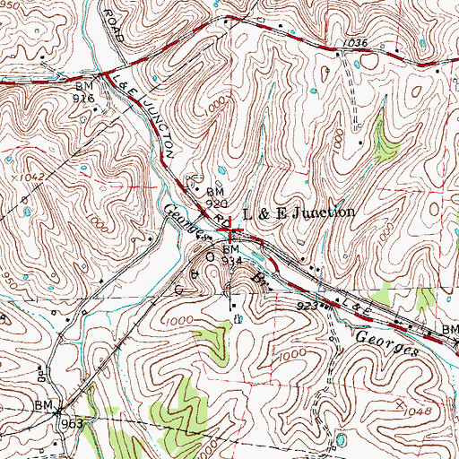 Topographic Map of L and E Junction, KY