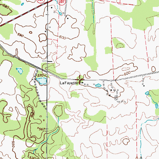 Topographic Map of LaFayette, KY