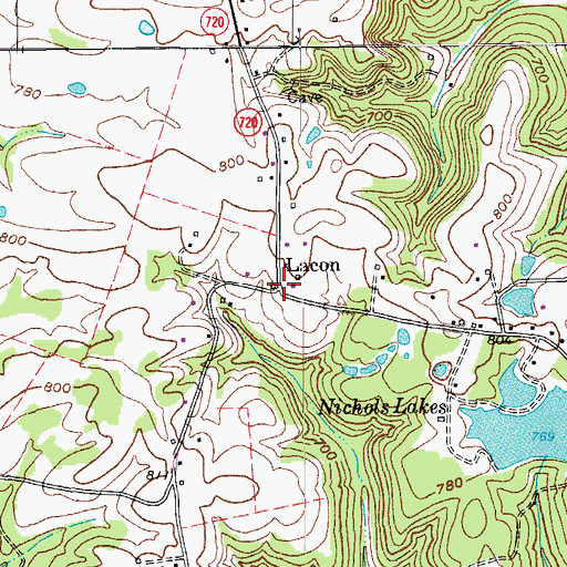 Topographic Map of Lacon, KY