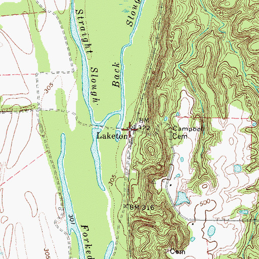 Topographic Map of Laketon, KY