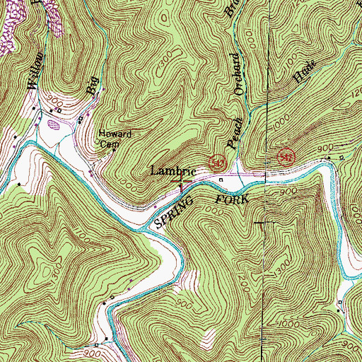 Topographic Map of Lambric, KY