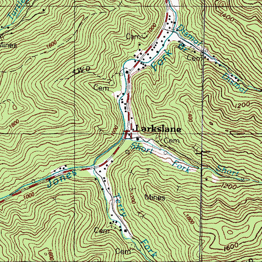 Topographic Map of Larkslane, KY