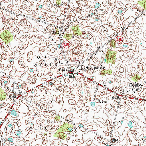 Topographic Map of LeGrande, KY