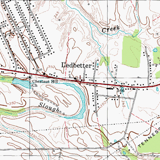 Topographic Map of Ledbetter, KY