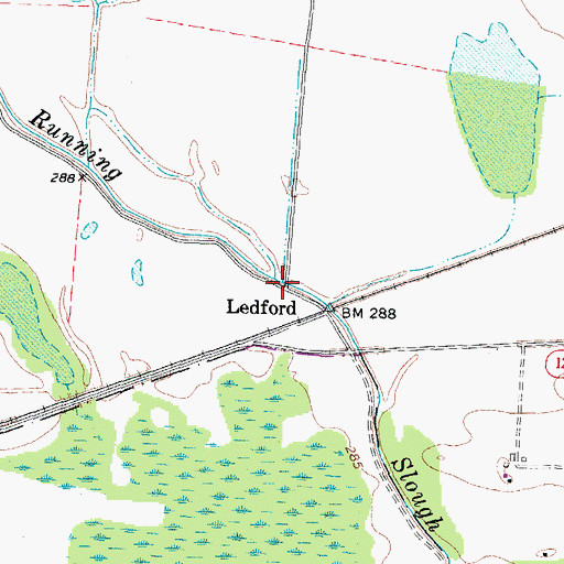 Topographic Map of Ledford, KY