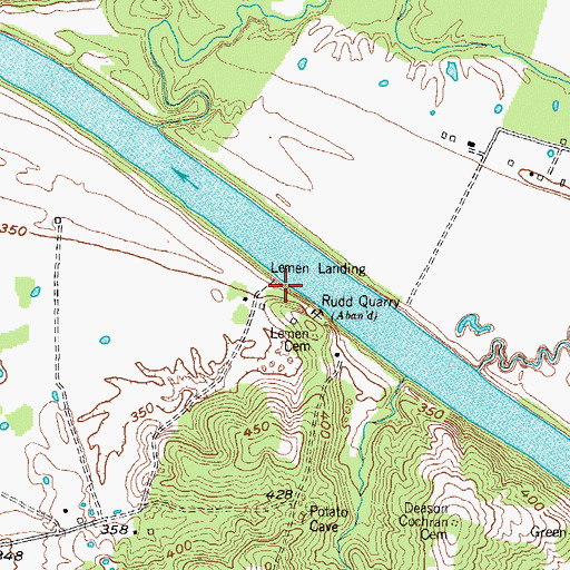 Topographic Map of Lemen Landing, KY