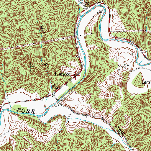 Topographic Map of Lenox, KY