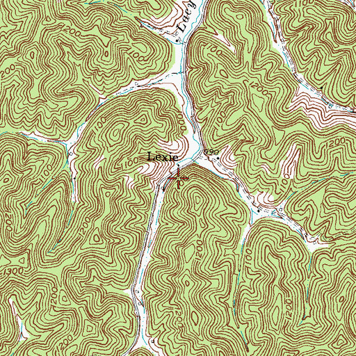 Topographic Map of Lexie, KY