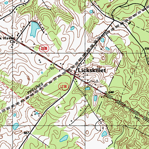 Topographic Map of Lickskillet, KY