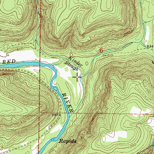 Topographic Map of Kinder Slough, AR