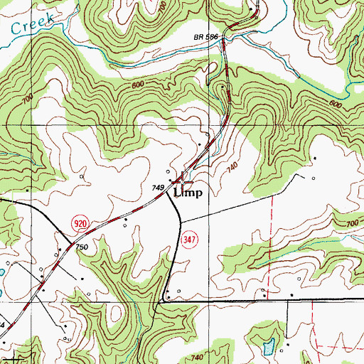 Topographic Map of Limp, KY