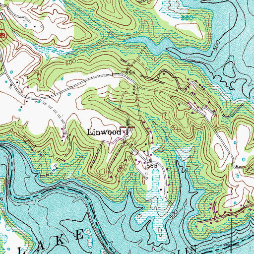 Topographic Map of Linwood, KY