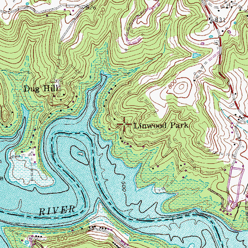 Topographic Map of Linwood Park, KY